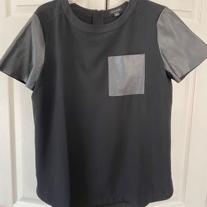 Leather shoulder top Ann Taylor